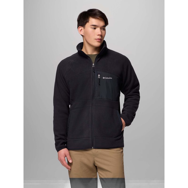 Columbia Black Fast Trek Overlay Fleece Jacket (2XL)