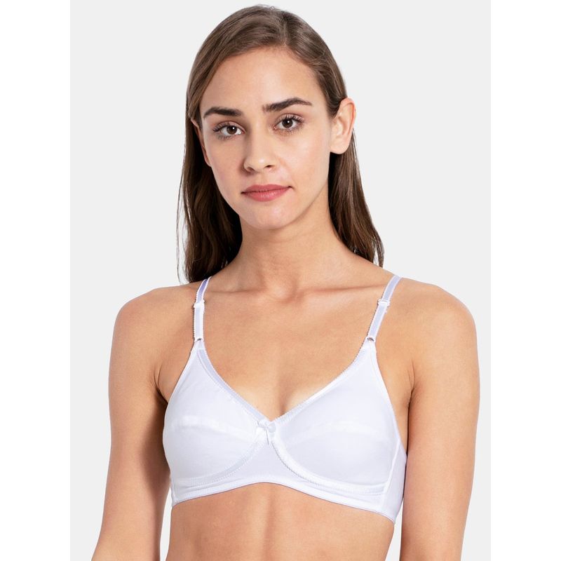 Jockey 1242 Wirefree Non Padded Super Combed Cotton Elastane Everyday Bra - White (38B)