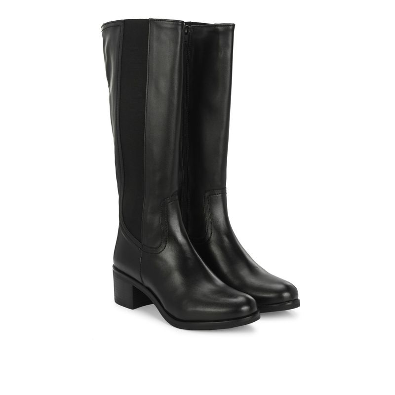 Delize Womens Solid Black Knee Boots (UK 3)