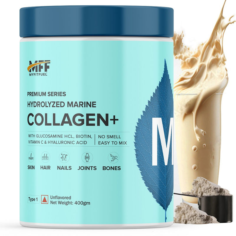 MyFitFuel Hydrolyzed Marine Collagen+ Hyaluronic Acid Biotin Vitamin C for Skin Hair Nails