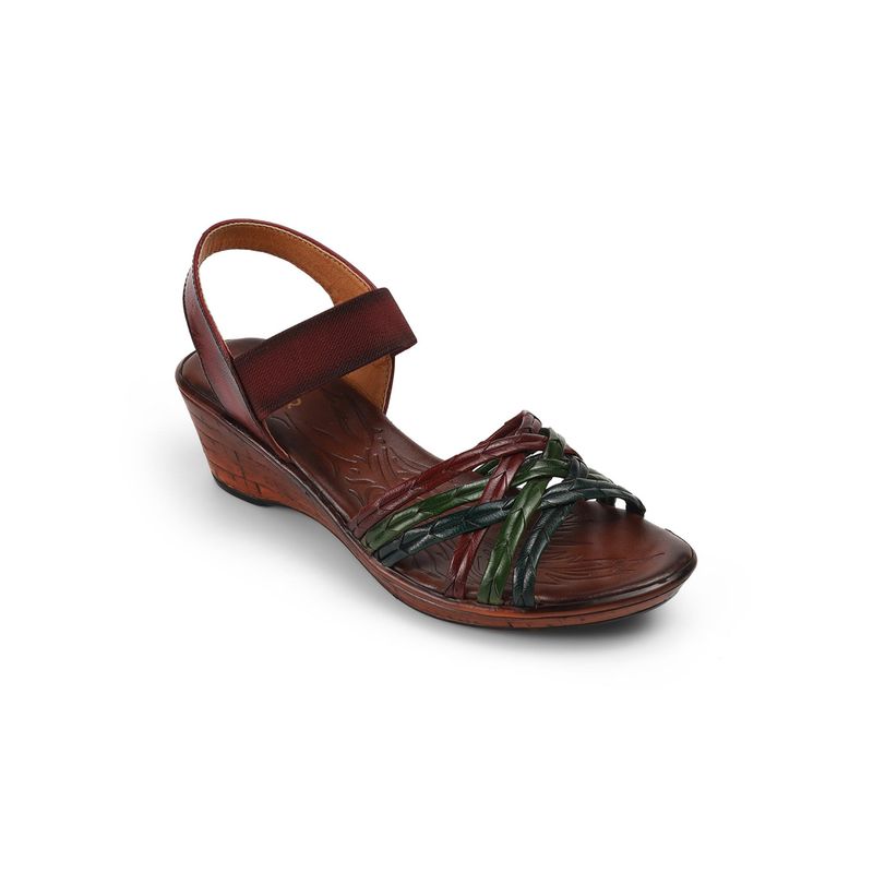 PEPPER Womens Maroon Wedges Heels (EURO 36)