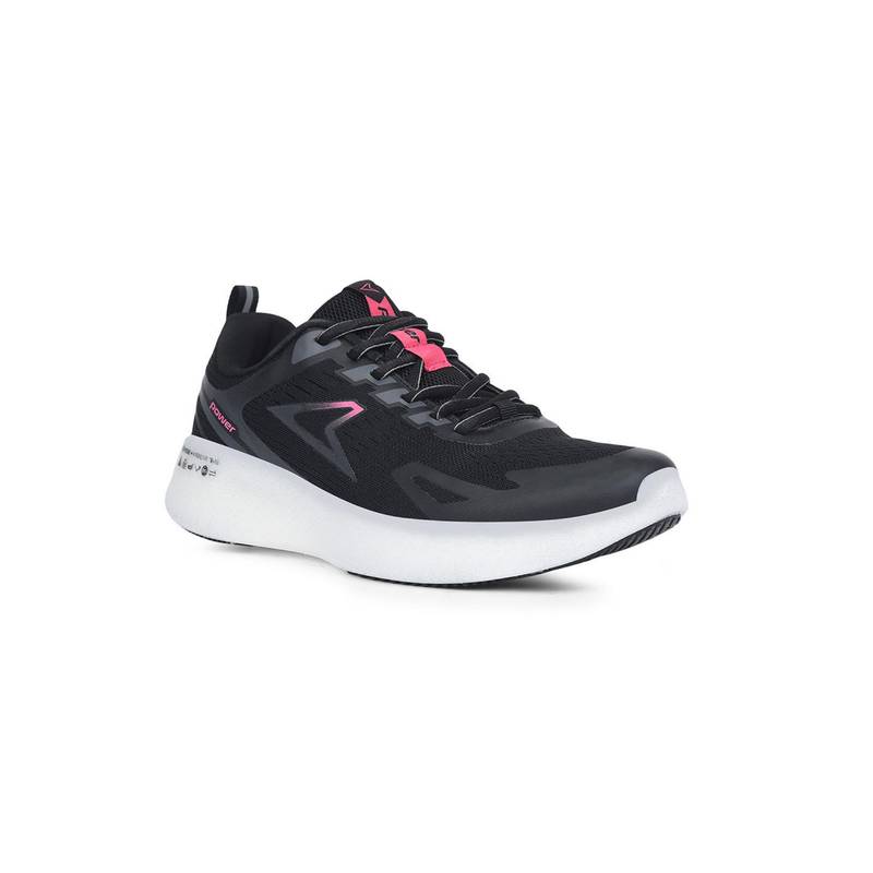 Power Womens Black Lightweight Durable Running Shoes (UK 5)