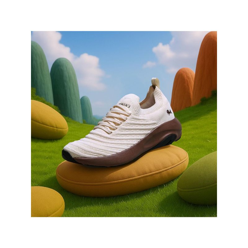 Neeman's Mens White Begin Walk Glide Sneakers (UK 10)