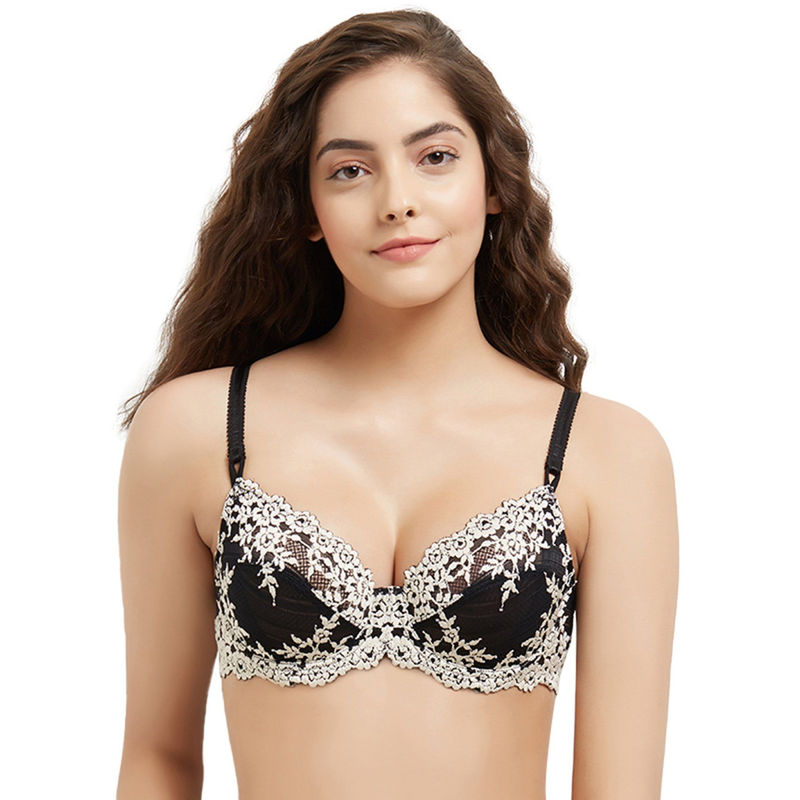 Wacoal Embrace Lace Non-Padded Wired 3/4Th Cup Lace Fashion Bra - Black (36B)