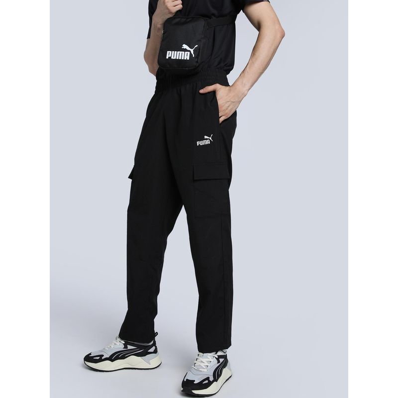 Puma ESS Woven Cargo Mens Black Trackpants (XL)