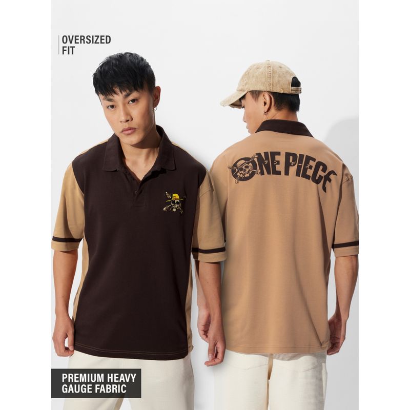 The Souled Store Official One Piece: Pirates Oversized Polo T-Shirt (XL)