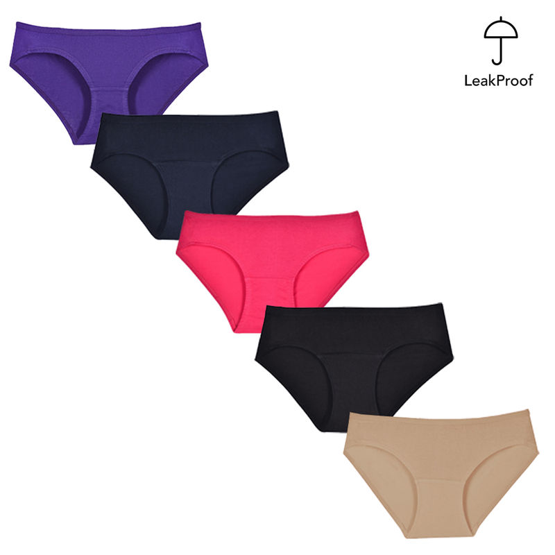 Adira Pack Of 5 Leakproof Panties - Multi-Color (XXXL)