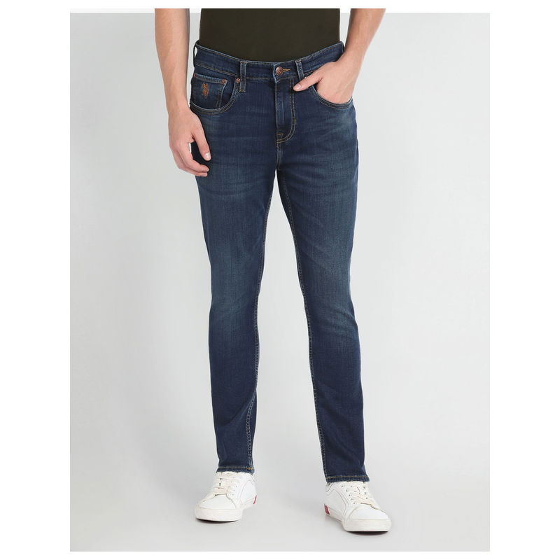 U.S. Polo Assn. Denim Co. Henry Cropped Tapered Fit Navy Blue Jeans (32)