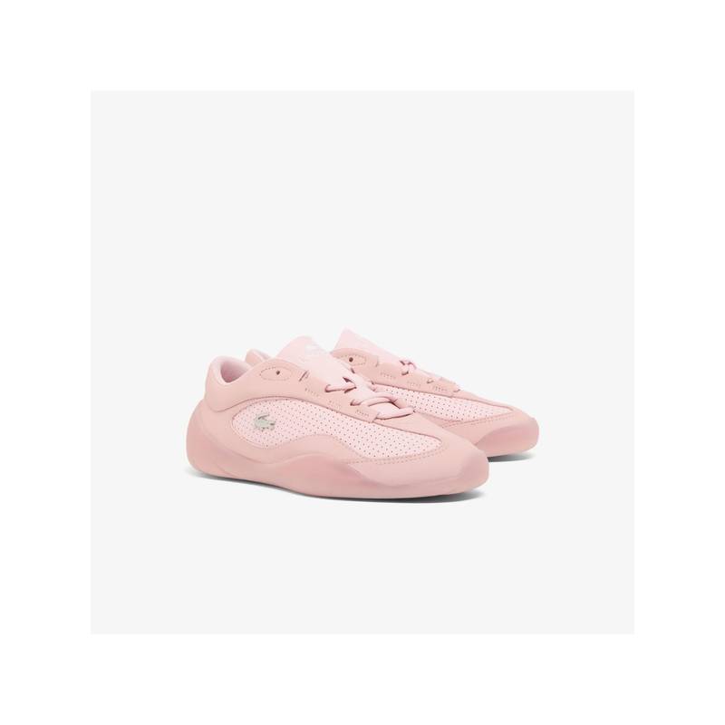 Lacoste Womens Net Low Leather Sneakers - Pink (UK 4)