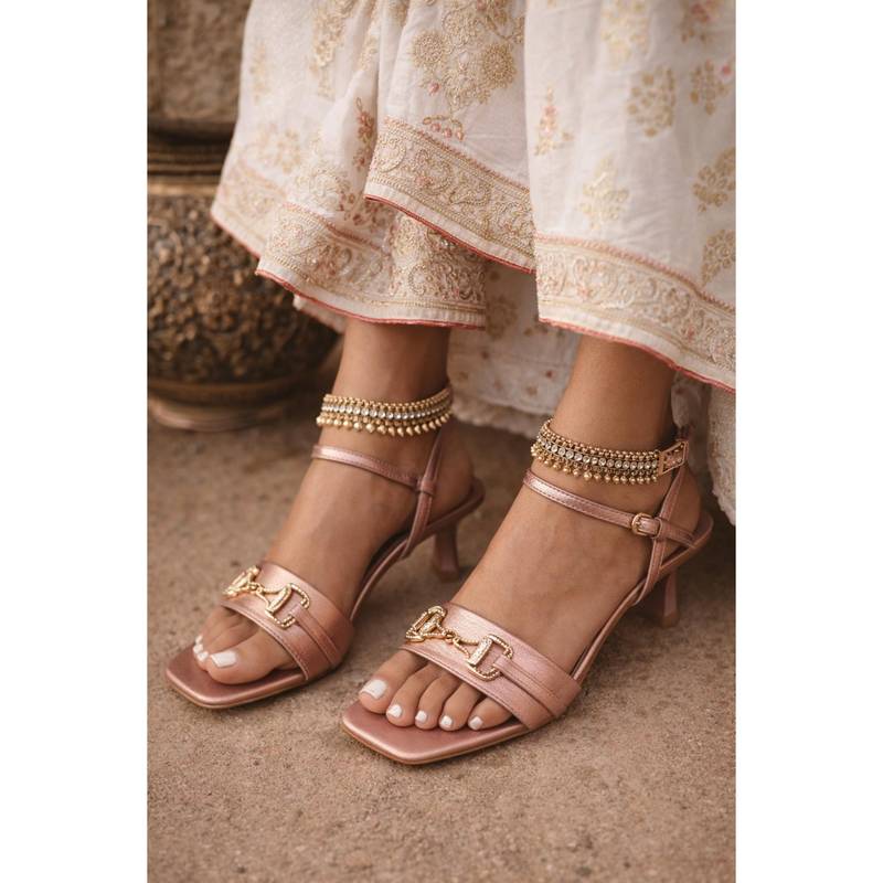 SCENTRA Womens Sandal Heels for Party - Pink (EURO 36)