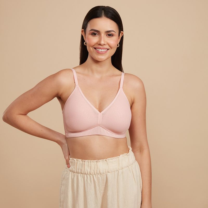 Nykd by Nykaa Ultimate Breathe Triangle T-shirt Bra - NYB226 Pink (32C)