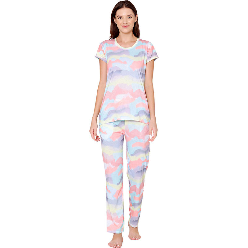 Bodycare Womens Spandex Digital Printed Tshirt & Pyjama Bsls13005 (M)