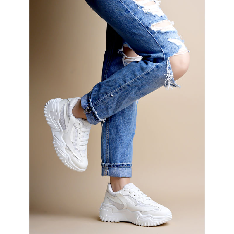 Shoetopia Women Smart Casual Comfortable White Sneakers (EURO 40)