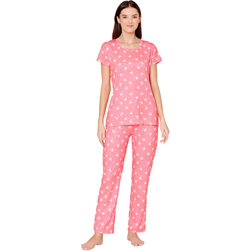 Bodycare Womens Spandex Digital Printed Tshirt & Pyjama Bsls13010 (M)