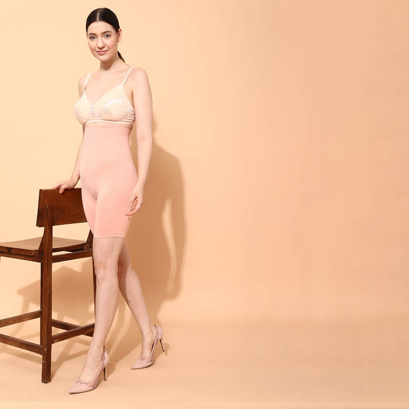 Clovia 4-In-1 Shaper - Tummy, Back, Thighs, Hips - Peach