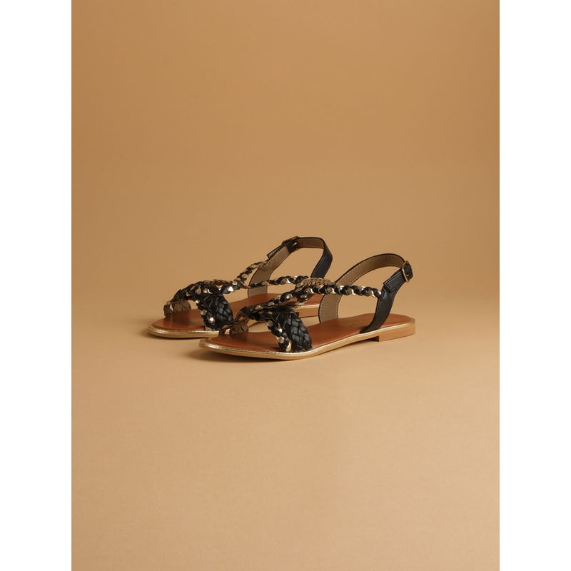 Eridani Braided Black Elena Flats: Buy Eridani Braided Black Elena ...