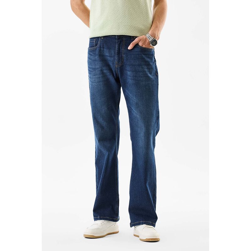 Snitch Blue Solid Bootcut Casual Jeans for Men (36)