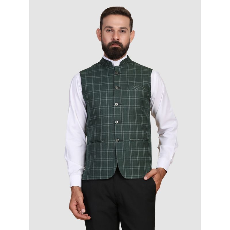 TAHVO Men Green Tweed Modi Jacket (38)