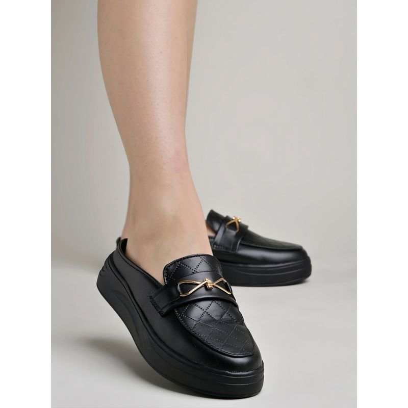 Shoetopia Smart Casual Comfortable Black Loafers for Women (EURO 39)