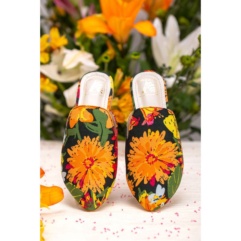 House of Vian Lily Printed Mule Flats (EURO 36)