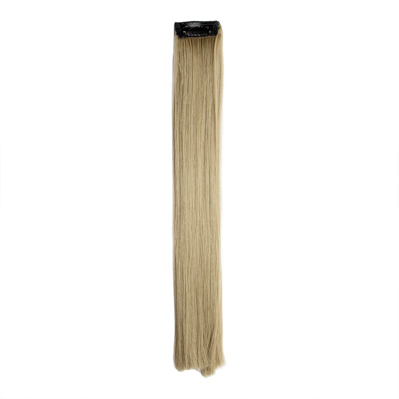 Stasia Street Straight Clip On Strands-Korean Fibre Hair Colour Styling - Wood Brown