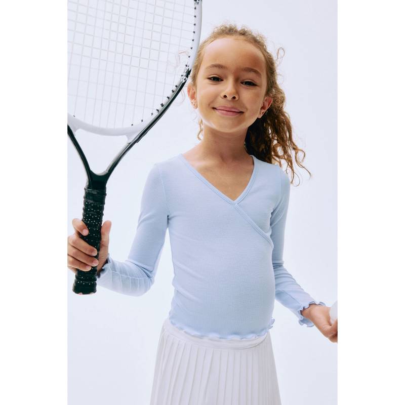 H&M Girls Blue Sports Wrap Over Top (4-6 Years)