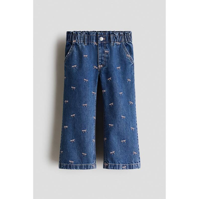 H&M Girls Blue Wide Leg Paper Bag Jeans (1.5-2 Years)