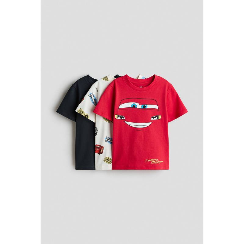 H&M Boys Multi-Color 3-Pack Printed T-Shirts (8-10 Years)