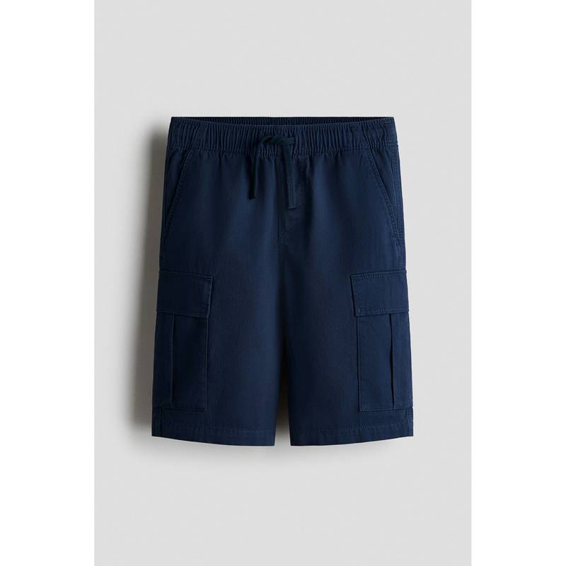 H&M Boys Blue Cotton Twill Cargo Shorts (8-9 Years)