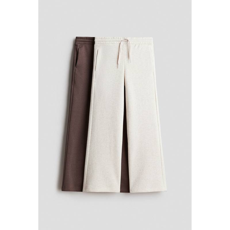 H&M Girls Multi-Color 2-Pack Brushed-Inside Pant (8-9 Years)