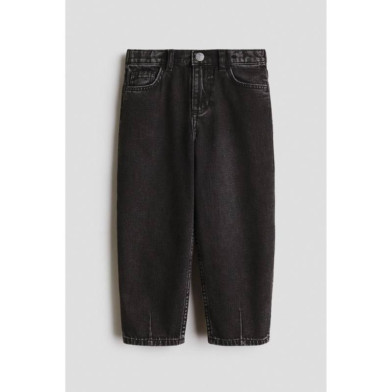 H&M Girls Black Loose Fit Barrel Jeans (1.5-2 Years)