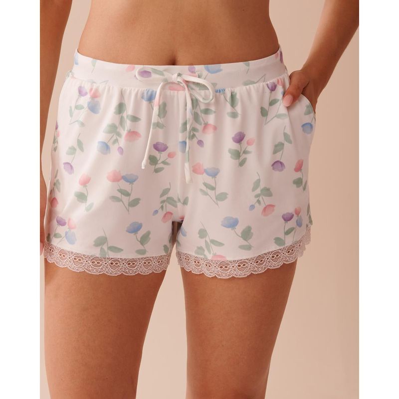 La Vie En Rose Tulip Print Super Soft Shorts (S)