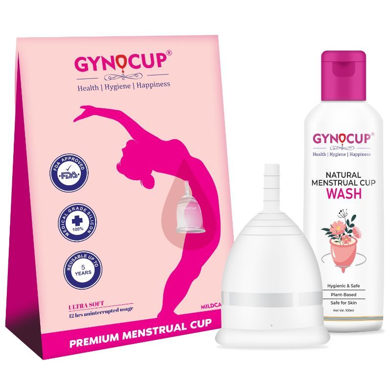 GynoCup Premium Menstrual Cup For Women, Fda Approved Transparent