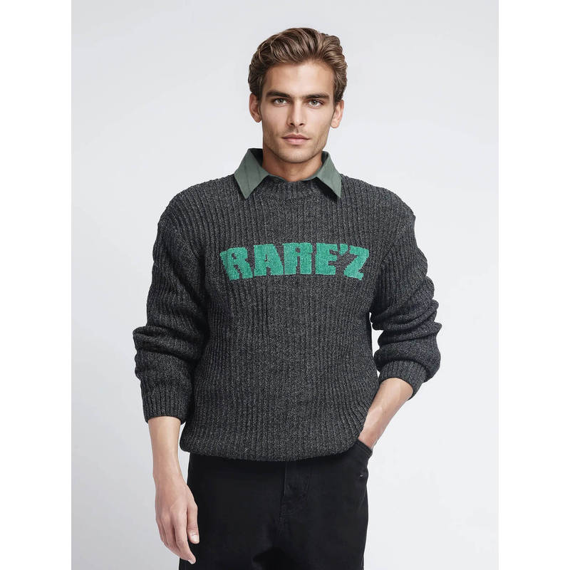 Rare Rabbit Sweaters Buy Rare Rabbit Batten Dark Grey Brand Logo Regular Fit Sweater Online