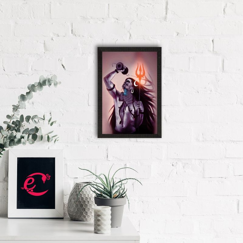 eCraftIndia Lord Shiva Satin Matt Texture Uv Art Painting (S)