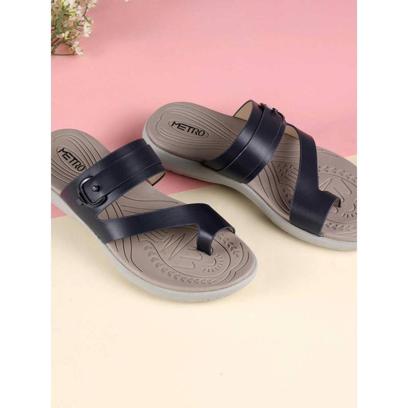 Metro Women Navy Blue Open Toe Casual Sandals (EURO 36)
