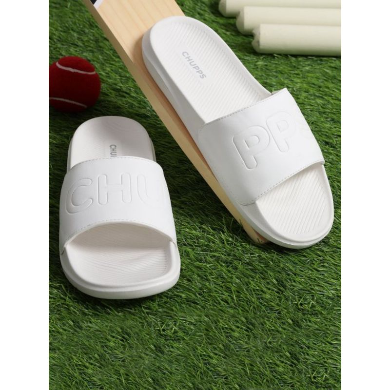 Chupps Mens Pure White Casual Sliders (UK 6)
