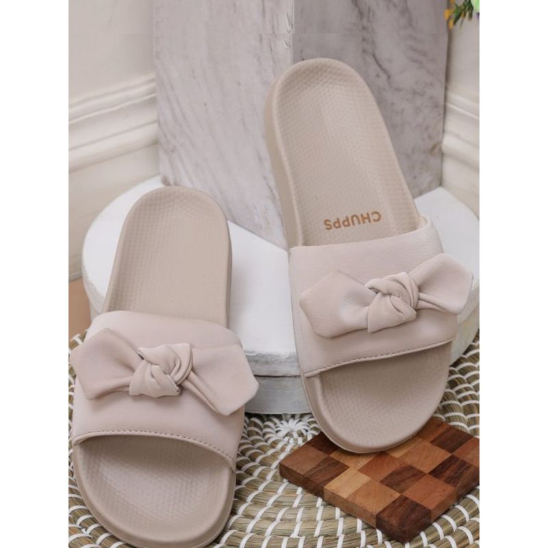 Chupps Womens Loop Beige Casual Sliders (UK 5)