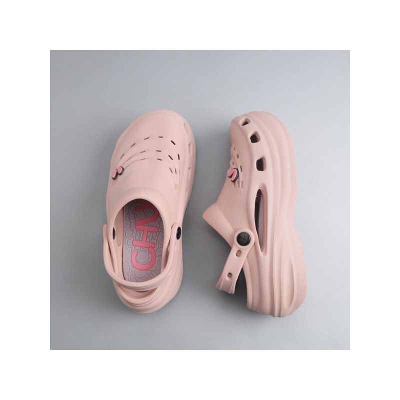 Chupps Women Eden Peach Pink Casual Slider Clogs (UK 6)