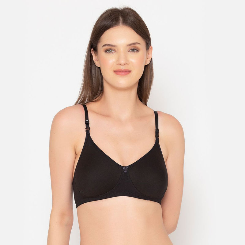 Groversons Paris Beauty Full Coverage Wireless Seamless Every Day T-Shirt Bra-Black (38C)(38C) (38C)