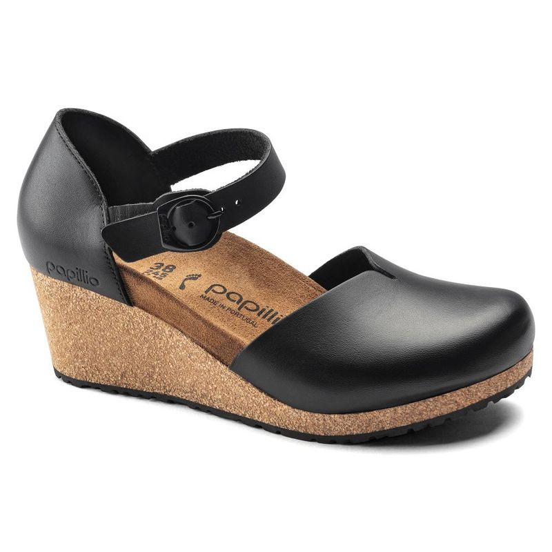 Birkenstock Papillio Mary Natural Leather Narrow Width Womens Heels EURO 36