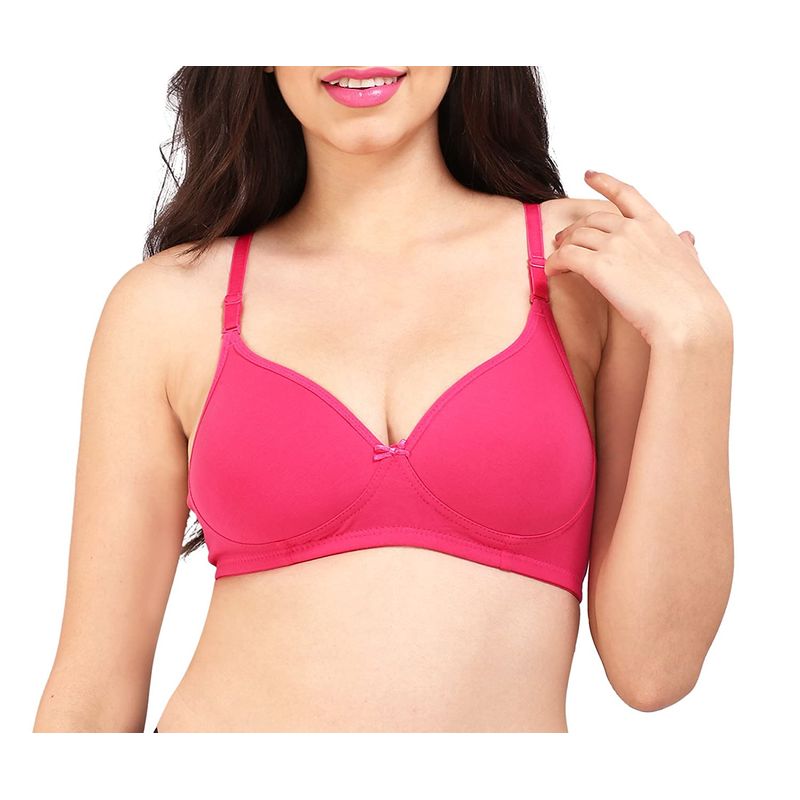 Bralux Multi-way B Cup Cotton Non-wired Thin Padded Bra With Transparent Strap - Pink (30B)