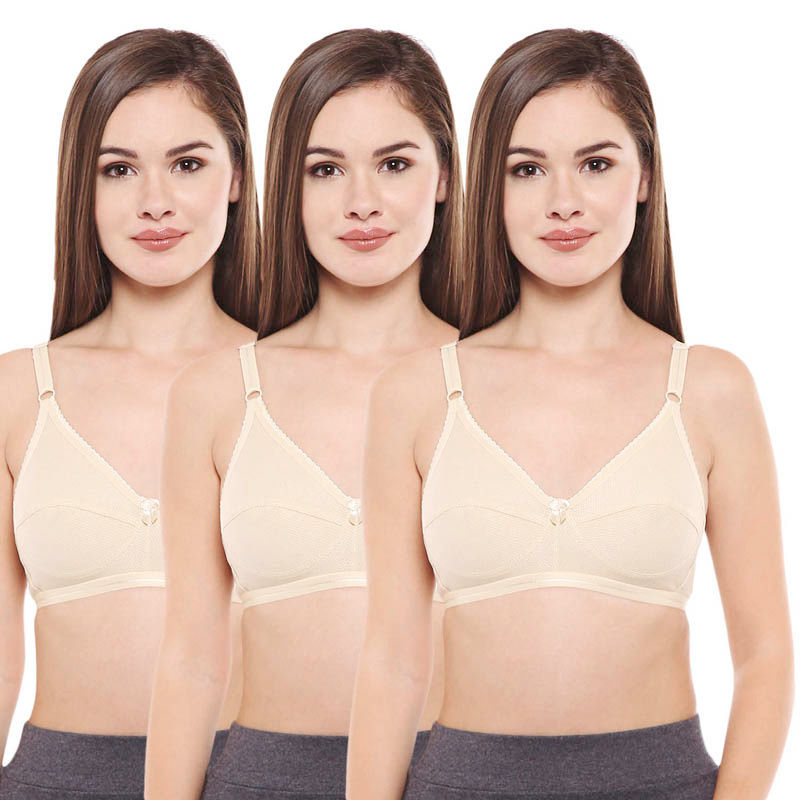 Bodycare Pack Of 3 Full Coverage Bra - Multi-Color (36B)