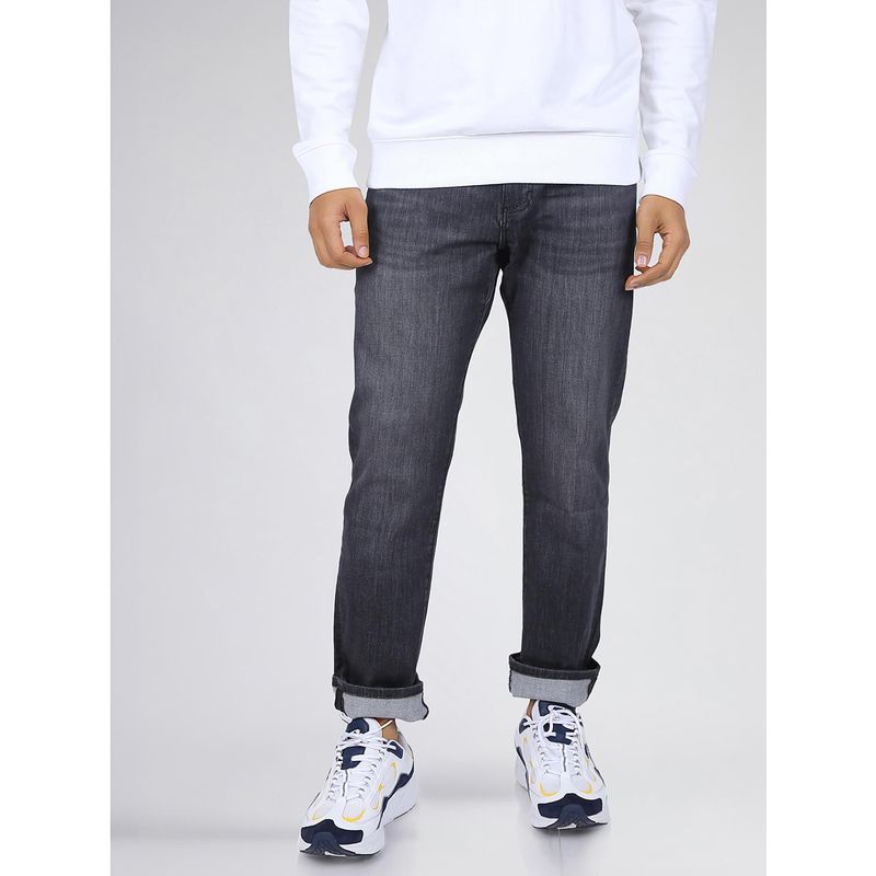 Lee Men Grey Mick Comfort Fit Mid Rise Light Fade Jeans (32) (32)