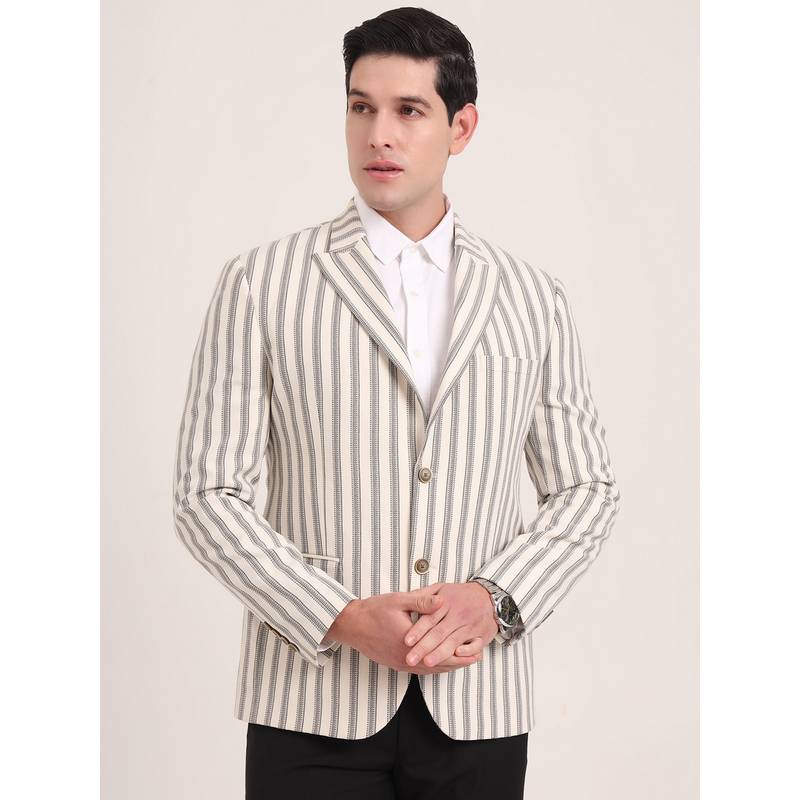 JB Studio Men Beige Blazer (48)