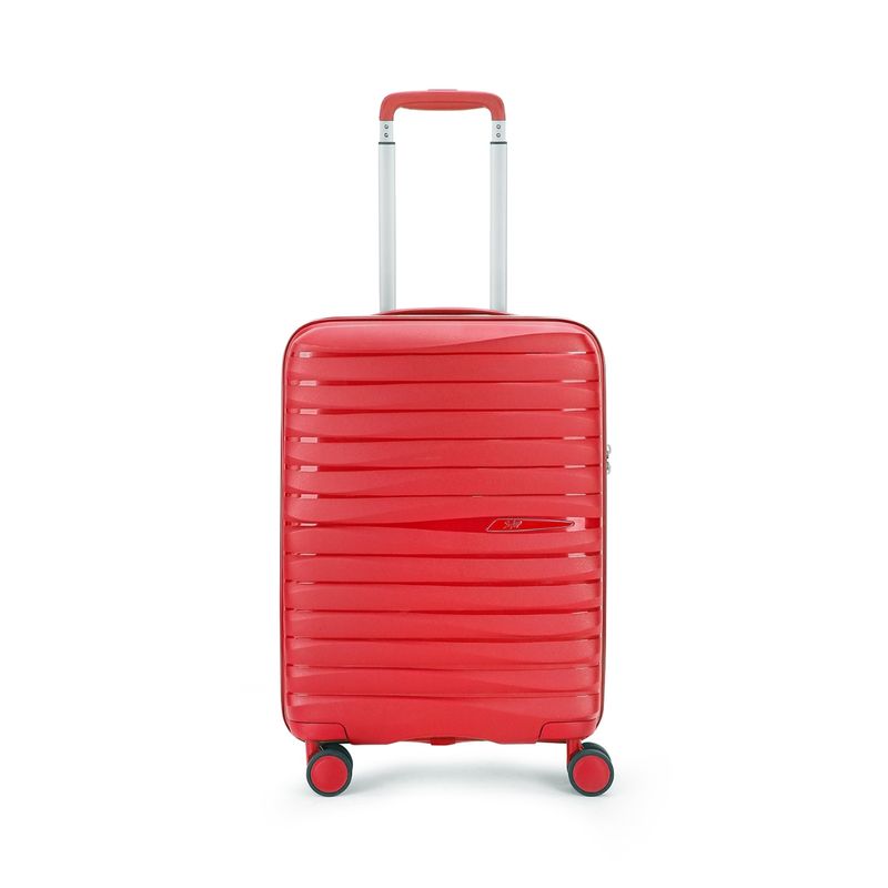 Skybags Flot Red Hard Luggage 8-Wheel Suitcase Cabin Trolley Bags (S)