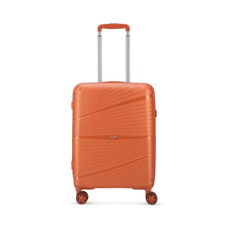Skybags Skylite Orange Hard Luggage 8-Wheel Suitcase Cabin Trolley Bags (M)