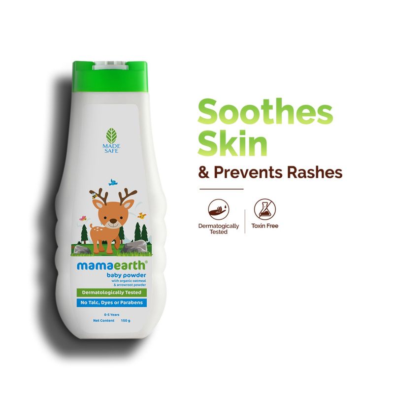 Mamaearth Baby Powder With Organic Oatmeal & Arrowroot Powder