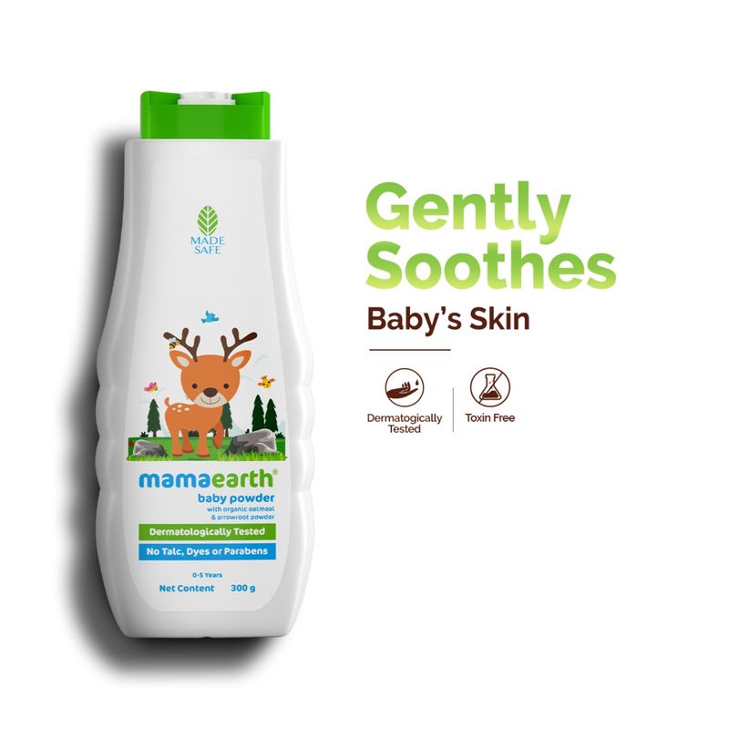 Mamaearth Baby Powder With Organic Oatmeal & Arrowroot Powder
