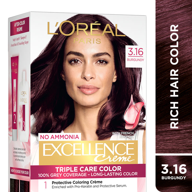 L'Oreal Paris Excellence Creme Triple Care Hair Color - 3.16 Burgundy